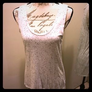 Express tank top white with black specks